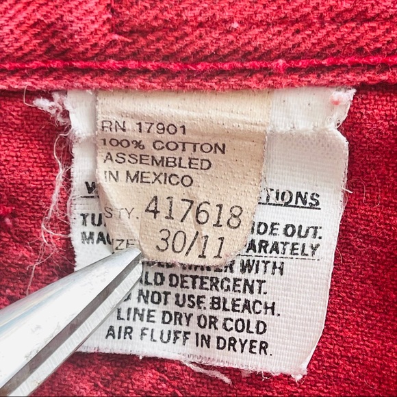 Vintage Rocky Mountain Jeans Bareback Deep Red RARE Pleats Denim Cotton 90s 80s - Picture 9 of 12